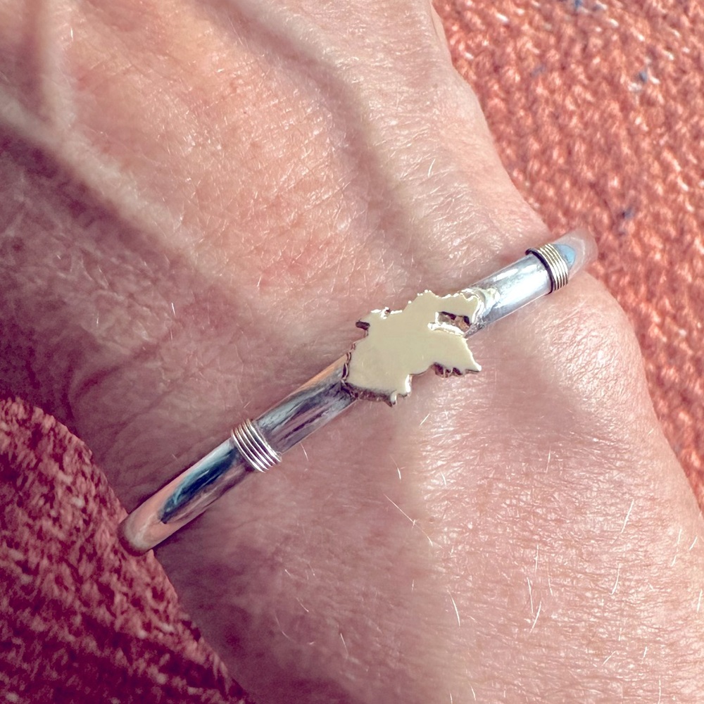 St John Virgin Islands Sterling & 14k bracelet